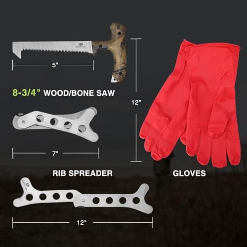 Mossy Oak Hunting Field Dressing Kit - Portable Butcher Game Processor Set (8-Piece)
