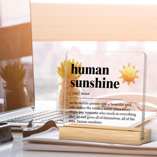 Human Sunshine Motivational Gift for Women Men, Employee Appreciation, Coworker Leader Teacher Coach Mentor, Definition Acrylic Desk Sign Decor