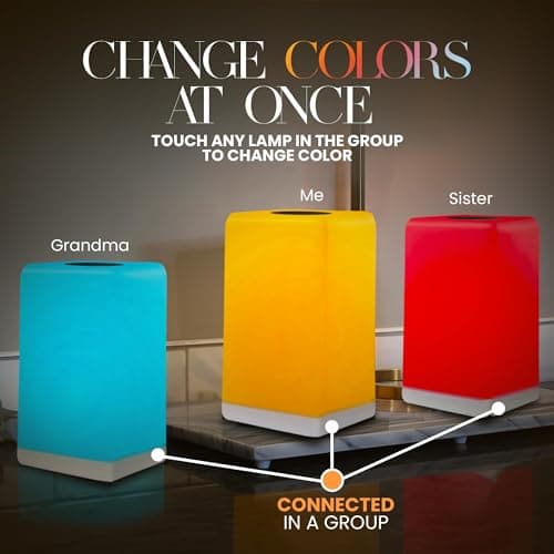 Friendship Lamp FriendLi by Filimin - Subscription Required Wi-Fi LED Light for Long Distance Touch Lamp, Present for Best Friend, Relationship, Family, Unique Gifts, Easy App Setup - Set of 2