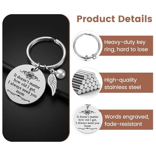 iJuqi Mother's Day Gifts from Daughter Son for Mom Birthday Valentine's Day Christmas Gifts Mom Keychain Mother Keyring