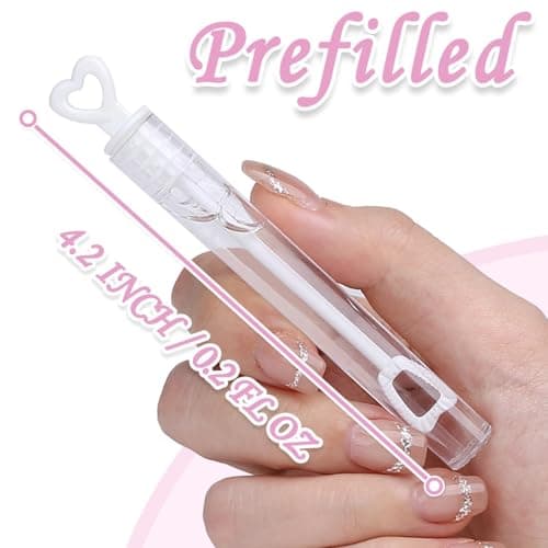 32Pcs Wedding Bubble Wands Bulk(White Heart Top), Mini Bubble Party Favors, Valentine's Day, Anniversary Supplies, Wedding Send Off, Gift Box Decoration, Goody Bag Stuffers Filler for Couple Guest Kid
