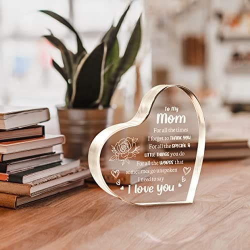 Gifts for Mom, Mom Birthday Gifts, I Love You Mom Gifts - Mother Acrylic Keepsake - Best Christmas Mother's Day Gifts for Mom from Daughter Son