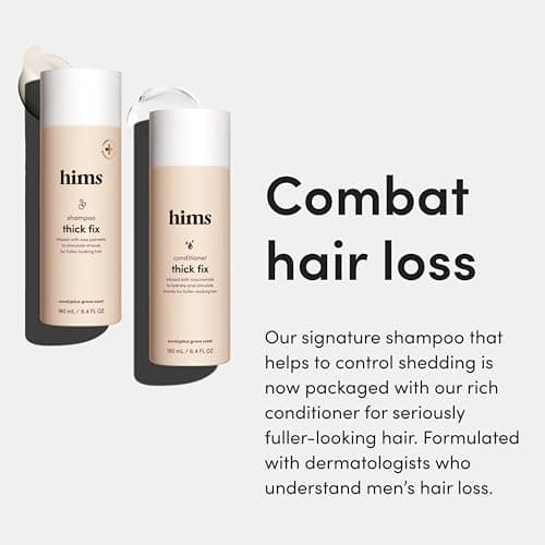 hims Thick Fix Shampoo & Conditioner Set - Thickening Shampoo and Conditioner with Saw Palmetto and Niacinamide - No Parabens or Sulfates, Vegan and Cruelty Free - Eucalyptus Grove - 2 x 6.4 fl oz