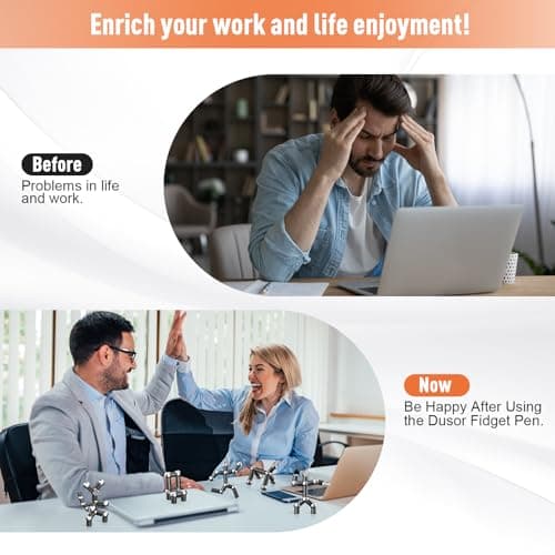 Gifts for Men Fidget Pen, Stocking Stuffers for Teens, White Elephant Gifts for Adults, Anniversary Birthday Gift for Men Him Husband Teenage Boy Brother, Mens Gift for Christmas Multifunction Pen