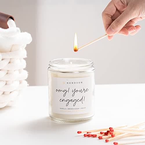Engagement Gifts for Women - Wedding Candle, Bridal Shower, Bachelorette Party Gift for Bride to Be - Engaged Couple Fiance, Couples Gift - OMG Youre Engaged Candles