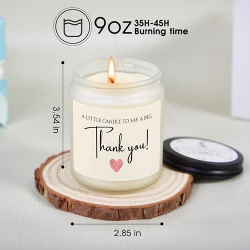 Thank You Gifts for Women, Men, Hostess, Couple, Appreciation Gifts for Teacher Coworker Employee Boss - a Little Candle to Say A Big Thank You, Lavender Scented Candle with Gift Box