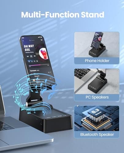 Gifts for Men Women, Phone Stand with Bluetooth Speaker, HD Surround Sound Speaker, Compatible with all iPhone/Android phones iPad Kindle, Cool Gadget Gift for Men Women Dad Mom Christmas Birthday