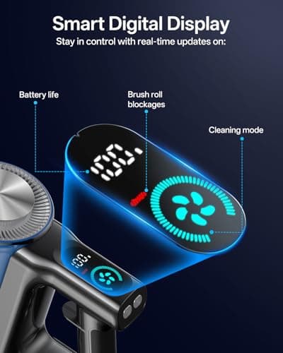 Cordless Vacuum Cleaner, 8-in-1 Cordless Stick Vacuum Cleaner with 3 Suction Modes, Up to 45mins Runtime, Rechargeable, Self-Standing, Wireless Vacuum Cleaners for Home Pet Hair Carpet Car Hard Floor