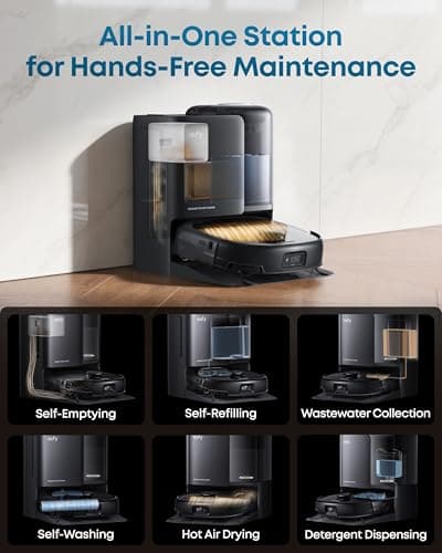 eufy Robot Vacuum E25, HydroJet System with Roller Mop, 20,000 Pa Turbo High Suction, All-in-One Robot Vacuum and Mop Combo for Home, Edge-to-Corner Cleaning, Zero-Tangle Design, AI Obstacle Avoidance