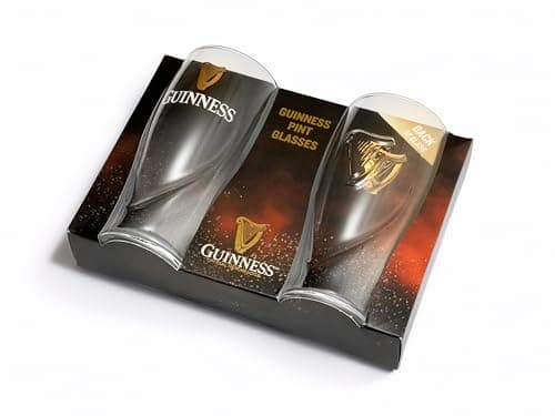 Guinness 20oz Beer Glasses Twin Pack | Certified Official Merchandise | Ideal gift for Beer Lovers