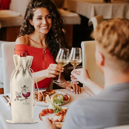 Funny Christmas Wine Bags - Holiday Gifts for Women & Men - Wine Lover & Christmas Party Decorations