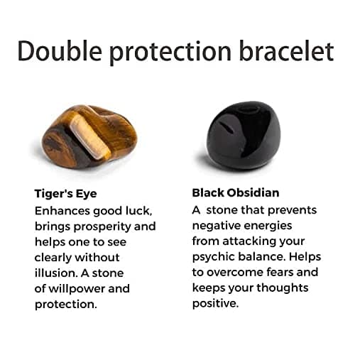 FRG Initials Bracelets for Men Letter Link Handmade Natural Black Onyx Tiger Eye Stone Beads Braided Rope Meaningful Bracelet