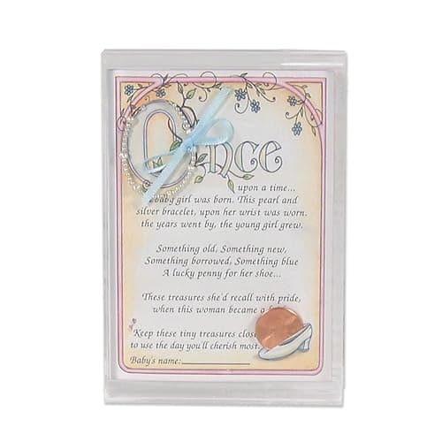 Child to Cherish Baby to Bride Bracelet, Infant Girls Silver and Pearl Jewelry, Personalized Frame, Newborn Religious Gift for Shower, Christening, Baptism