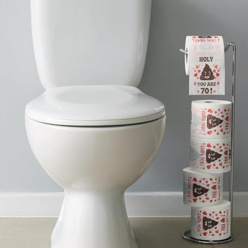 70th Birthday Gifts for Women, Men, Her, Him - Happy Prank Toilet Paper - 70th Birthday Decorations, Party Supplies Favors - 70 Years Old Funny Gag Gift Ideas, Novelty Bday Present for Friends, Family
