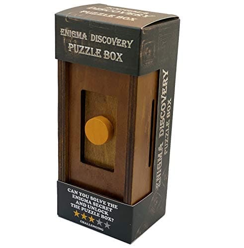 Puzzle Box Enigma Secret Discovery - Money and Gift Card Holder in a Wooden Magic Trick Lock with Hidden Compartment Piggy Bank Brain Teaser Game