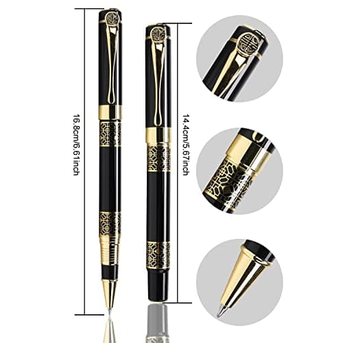 YIVONKA Ballpoint Pen Black Refill,business pens,Luxury Pen,Best Ball Pen Gift Set for Men & Women Professional Executive,Office,Nice Pens Classy Gift Box (Black)