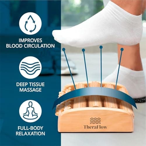Theraflow Foot Roller for Plantar Fasciitis Relief | Feet Massage Gift for Women and Men | Foot Massager for Neuropathy, Reflexology and Deep Tissue Muscle Massage | Relaxing Gifts for Mom and Dad
