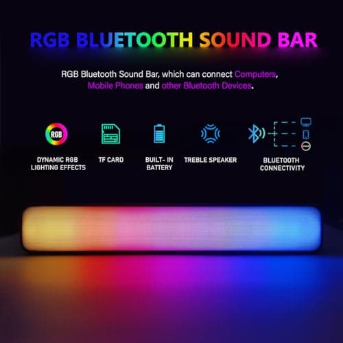 STGAubron Gaming PC Desktop Computer, Intel Core I7 up to 3.9 GHz, Radeon RX 580 8G, 16G RAM, 512G SSD, WiFi, Bluetooth 5.0, RGB Fan x6, RGB BT Sound Bar, Windows 10 Home