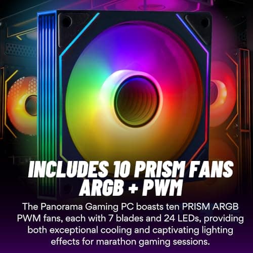 Panorama XL Gaming PC Desktop (NVD GeForce RTX 5080, Intel 24-Core i9-14900KF Processor, 96GB DDR5 RAM, 4TB Gen4 NVMe SSD, WiFi 6E, HDMI, Windows 11 Pro) Best 2025 Prebuilt Tower RGB Gamer Computer