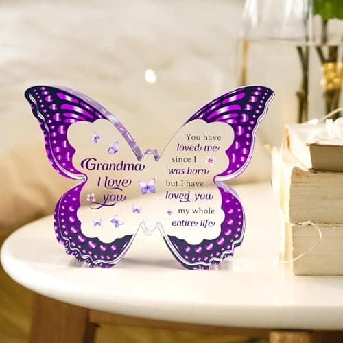 Grandma Gifts - Grandma Christmas Gift Ideas, Birthday Gifts for Grandma - Butterfly Acrylic Decorations - Christmas Gifts for Grandma from Grandkids