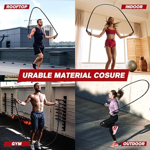 HPYGN Jump Rope, Weighted Jump Rope for Men women, 2.8lb 3.8lb 5lb Heavy Skipping Rope for Exercise, Adult Jumpropes for Home Workout, Improve Strength and Building Muscle,Total Body Workout Equipment