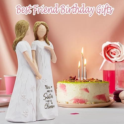 BORLESTA Best Friend Birthday Gifts for Women - Friendship Gifts for Women, Gifts for Friends Women, Sister Birthday Gifts, Bestie Gifts for Women - Friend Hand-Painted Figure