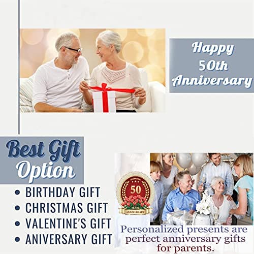 50th Anniversary Blanket Gifts, Golden 50th Wedding Anniversary Couple Gifts for Husband, Wife, Dad, Mom, Grandpa, Grandma, Grandparents, 50 Years of Marriage Gift Blanket 60"X 50"