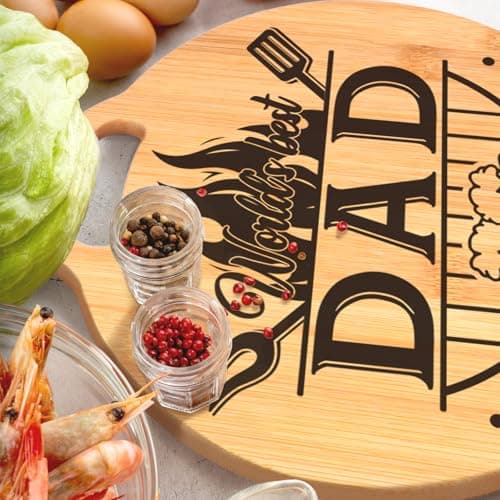 Dad Birthday Gift - Engraved Bamboo Cutting Board Set, Unique Gifts for Dad from Daughter/Son, Fathers Day Christmas Birthday Gifts for Dad Daddy Father