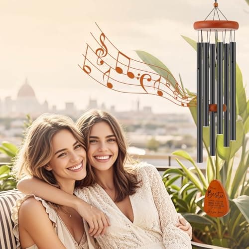 Bestie Gift for Women, Friend Gifts for Women, Unique Friendship Gifts for Birthday, Mothers Day, Christmas, 32 Inch Wind Chimes Gift for Home Decor