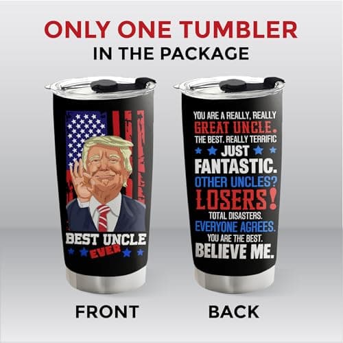 Christmas Gift for Uncle - Uncle Gifts - Birthday, Fathers Day, Christmas Funcle Gifts Idea from Niece Nephew - Stainless SteelTumbler 20oz