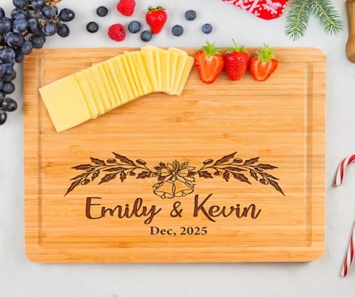 Custom Cutting Board Gift for Christmas, Engraved Wood Charcuterie Board for Housewarming, Anniversary, New Home, Wedding, Engagement, Best Gift Ideas for Couples, Parents, Women, Newlyweds
