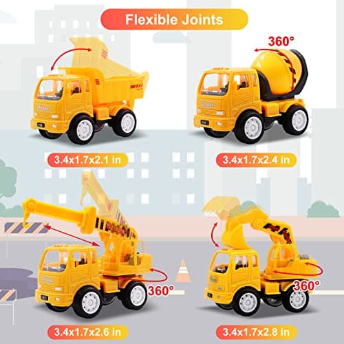 Construction Truck Toddler Toys Car: Toys for 1 2 3 4 Year Old Boy 5 in 1 Carrier Toys for Kids Age 1-3 2-4| 18 Months 2 Year Old Boy Christmas Birthday Gifts