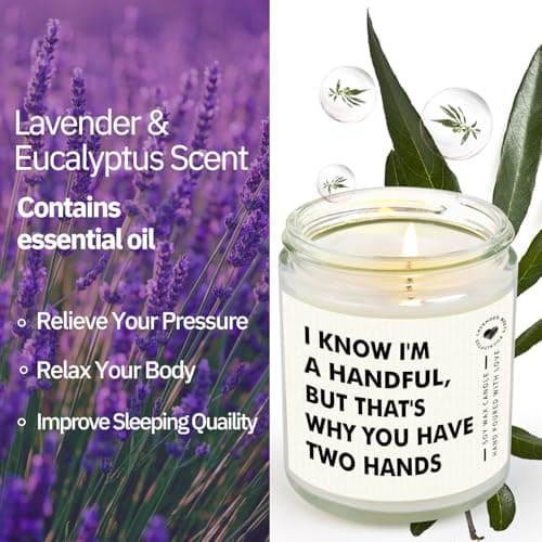 Anniversary Candle Gifts for Boyfriend, Husband, Him - Handmade Lavender Scented (7oz), Funny Birthday Valentines Day Christmas I Love You Gift for Him Boyfriend