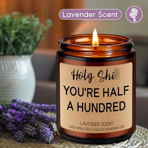 Fairy's Gift Funny 50th Birthday Candles, 50th Birthday Gifts for Women Men, Cool Turning 50 Year Old Gifts Ideas, Happy Half a Hundred Bday, Funny Presents for 50 Year Old Women, Men in Their 50s