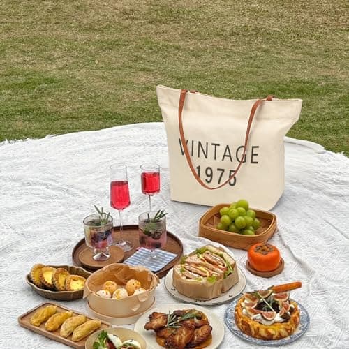 50th Birthday Gifts for Her,50th Birthday Gifts for Women,Gift for 50 Year Old Woman,50 Year Old Gift for Women-Vintage 1975 Tote Bag