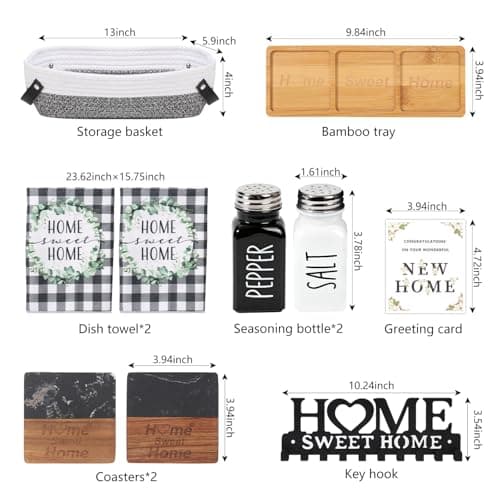 House Warming Gifts New Home, 10 Pcs Housewarming Gift Ideas, New House Gift Basket for Homeowners Couples Women, Closing Gifts for Home Buyers