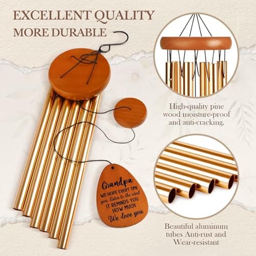 Gifts for Grandpa, Grandpa Wind Chimes, Father's Day Best Gift for Grandpa, Birthday Gift for Grandfather from Granddaughter, Grandson, Grandpa Gifts Ideas for Thanksgiving Christmas