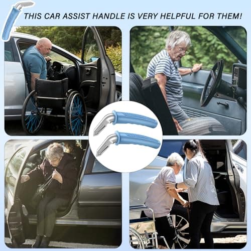 2 Pack Car Door Handle for Elderly Car Handle Assist Portable Vehicle Support Handle for Easy Sit to Stand Assistance Auto Cane for Seniors and Handicapped Supports Up to 450 Pounds