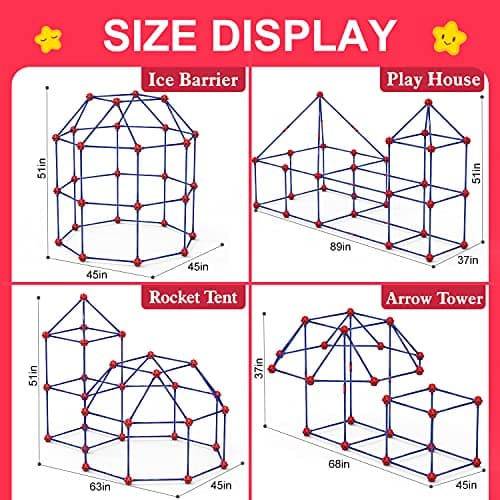 Fort Building Kit for Kids,STEM Construction Toys, Christmas & Birthday Gift for 4 5 6 7 8 9 10 11 12 Years Old Boys and Girls,Ultimate Creative Set for Indoor & Outdoors Activity,140 Pcs,Original
