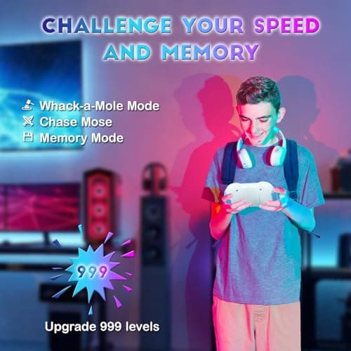 Fast Push Fidget Toys Handle, Flashing Handheld Game for Kids Teens Adults, Electronic Brain & Memory Game, Quick Push Buttons Gamepad, Xmas Birthday Gifts STEM Toys for Boys Girls