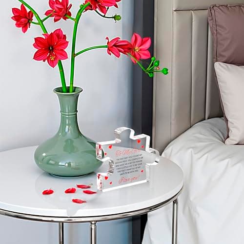 Romantic Gifts for Girlfriend - to My Girl Sentimental Gifts for Women - Engraved Acrylic Block Puzzle - Valentine's Day Gifts for Her for Her - Fiance Birthday Gifts for Women