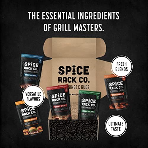 Spice Rack Co. BBQ Seasonings And Rubs - Smoking & Grilling Spices and Seasonings Sets, Grilling Accessories & Smoker Accessories, Birthday Gifts For Him, Mens Birthday Gifts For Men (5 Pack)