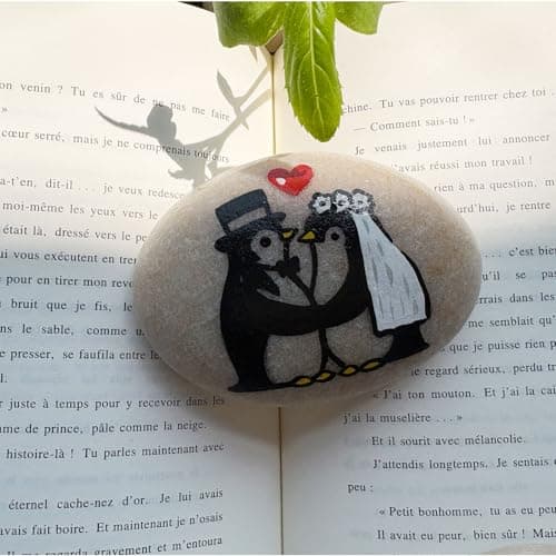 mqajdv Penguin Groom Gift from Bride – To My Husband on Our Wedding Day – Thoughtful Marriage Keepsake for Husband from Wife-to-Be – Unique Big Day Gift with Card
