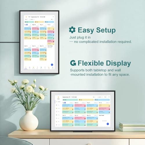 Canupdog 15.6 Inch Digital Calendar Wall Planner 2025-2026 – HD Touchscreen Smart Photo Display for Family Schedules, 32GB Electronic Calendar Chore Chart + To-do List, Christmas Gifts for Women Mom