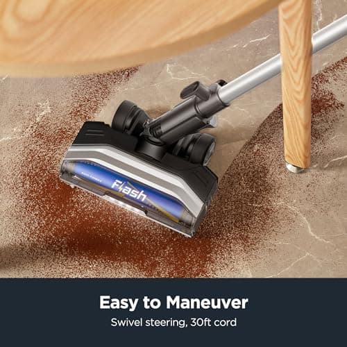 Eureka Corded Stick Vacuum Cleaner for Home Pet Hair, Lightweight Vacuum Cleaner with Powerful Suction for Carpet Tile and Hard Floor, Blue, NES520BL 2-in-1 Flash Handheld Vac