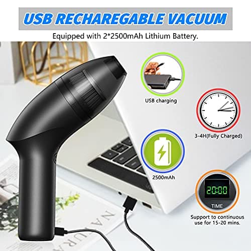4.3Kpa Keyboard Vacuum Cleaner Mini：Handheld Computer Vacuum Cordless for Car Laptop Sewing Machine Portable Keyboard Vac USB Desk Crumbs Dust Cleaners