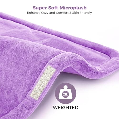 NOWWISH Heating Pad for Neck and Shoulders Pain Relief, 2lb Weighted Electric Heating Pad with 10 Heat Levels and Auto Shut Off, Large Heated Wrap, Birthday Gifts for Women Mom Wife, 17"x23", Purple