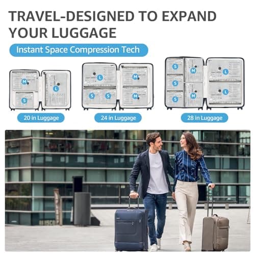 Vacuum Bags for Travel with Rechargeable Pump, 3 Sizes Vacuum Seal Bags for Clothing, Compression Vacuum Travel Bags for Luggage, Vacuum Packing Bags for Closet Organization (15 Combo Travel Size)