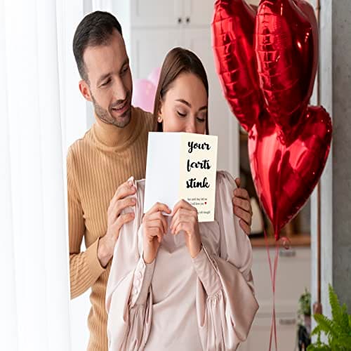 Unique Valentines Gifts for Him or Her, Humorous Birthday Card for Boyfriend, Cheeky Anniversary Card Gifts for Husband or Wife, Happy Your Farts Stink Bday Card for Fiance BF GF…