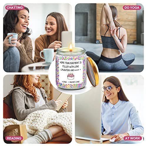 Funny Birthday Gifts for Women Sister Friend Female,Rude Birthday Anniversary Gag Gift for Women, Unique Sprinkle Candle Gifts